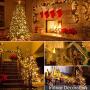 ilikable 131ft 300-LED String Lights, Battery-Powered Indoor/Outdoor Fairy Lights -8 Modes Waterproof Decorative Lights for Christmas Wedding Party Home Courtyard Icicle Lights Decoration-Warm White.