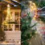 String Lights Christmas/ Starry Lights 220 LEDs Waterfall Vine String Lights Battery Operated Copper Wire Branch Lights with Remote Timer for Garden OutdoorTree Decorative (Warm White)