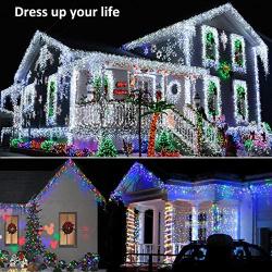 Brizled Color Changing Icicle Lights, 360 LED Christmas Icicle Lights, 29ft Outdoor Icicle Lights String with Remote 11 Modes Cool White & Multicolor Icicle Lights for Xmas Wedding Home Indoor Decor