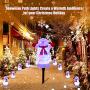 Christmas Decorations Snowman Landscape Path Lights Outdoor Stakes, HueLiv 3 PCS LED Outdoor Snowman Pathway Lights, Plug in Waterproof Pathway Stake Lights for Decor Garden, Patio, Yard, Lawn