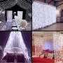 Qunlight Star 304 LED 9.8ftx9.8ft 30V 8 Modes with Memory Window Curtain String Lights Wedding Party Home Garden Bedroom Outdoor Indoor Wall Decorations(Cool White)