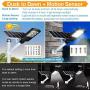 150W Motion Sensor Solar Street Lights Outdoor Lamp, Dusk to Dawn Wall Mount Security Light with Remote Control, 432 LED, Waterproof, for Street, Road, Yard and Pathway