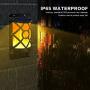 Solar Flame Lights Outdoor, Fitybow Waterproof Flickering Flame Solar Lights Dark Sensor Auto On/Off 66 LED Solar Powered Wall Mounted Night Lights Lattice Design for Patio Deck Driveway (2Packs)