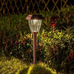 Solar Lights Outdoor Pathway - 8 Pack Copper Garden Walkway Lights Solar Powered Waterproof Outdoor Lights for Garden, Lawn, Yard, Walkway, Pathway, Landscaping