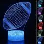 Football 3D Night Light - 3D Illusion Lamp for Boys 16 Changing Color Remote Control Football Kids Room Decor Lighting Football 3D Night Light - 3D Illusion Lamp for Boys 16 Changing Color Remote Control Football Kids Room Decor Lighting