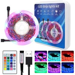 Yetaida 16.4ft USB LED Strip Light with Remote, Color Changing LED Strip Lights, for Bedroom, Home, Kitchen, DIY Decoration (Not Include Battery)