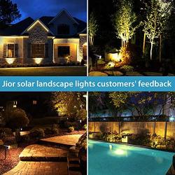 Jior Solar Landscape Spot Lights Outdoor 32 LED IP65 Waterproof Wireless Lights for Garden Yard Driveway Walkway Pool Patio (Warm White-2 Pack)