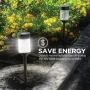 Home Zone Security Solar Pathway Light - Decorative Rotating LED Large Path Lights with Crackle Glass Housing, 2-Pack