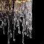 APBEAM Golden Rectangle Chandelier, Glass Pendant Light Hanging Over Table for Dining Room Kitchen Island L33.5'' x W12.6''