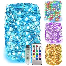 Solhice 66ft Color Changing LED Fairy Lights USB Powered, 200 LEDs RGB String Lights with Remote Control for Girl Bedroom, Chasing Lights Waterproof for Party Wedding Decoration