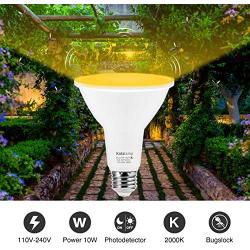 PAR38 Dusk to Dawn LED Bug Light Bulb are LED Outdoor Flood Light Bulbs with 10W or 100W Equivalent, 2000K, Dusk to Dawn LED Flood Light Bulbs Outdoor for Patio, Backyard, Front Door, Garage 2 Pack