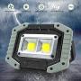 Portable LED Work Light, 30W 1500LM Rechargeable Waterproof COB Floodlight, Super Bright Camping Lights with Stand Built-in Power Bank for Indoor Outdoor Lighting, Gray, 2Pack