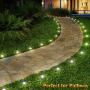 DenicMic Solar Ground Path Lights - 10 LED Solar String Pathway Lights Outdoor Waterproof ,Solar Powered Landscape Inground Lights for Yard Patio Garden Lawn Walkway Driveway, Bright 15 Lumens- White