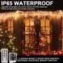 Decute Colors Changing Christmas Lights 4 Colors in 1 String Lights, 11 Modes 108FT 300LED Extendable Waterproof Indoor Outdoor Tree Fairy Lights Warm White & Multicolor with Timer Remote, Clear Wire