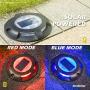 Siedinlar Solar Deck Lights Outdoor 2 Modes LED Driveway Markers for Dock Step Stair Walkway Pathway Garden Ground Yard Road Black 4 Pack (Blue/Red)