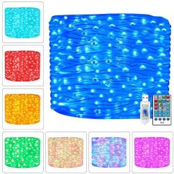 Ollny Rope Lights 66ft 200 LED Colors Changing Outdoor String Fairy Twinkle Strip Tube Lights with Remote for Bedroom Christmas Tree Party Patio Outdoor Indoor Decorations,Waterproof Rope lighting USB