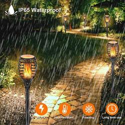 Flame Torch Lights LUYE Outdoor Wired Mini Torches Lights with Flickering Flame High Bright IP65 Waterproof Security Torch Light 12V 24V Low Voltage Landscape Lighting Garden Decoration Light (6Pack)