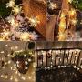 Snowflake Solar Christmas Decorations Lights, 50 Led 24.6 Feet Outdoor Waterproof Fairy Lights with 8 Lighting Modes for Wedding, Party, Tree, Room, Garden, Patio, Yard, Home(Warm White)