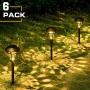 GIGALUMI Solar Pathway Lights Outdoor, 6 Pack Super Bright High Lumen Solar Powered LED Garden Lights for Lawn, Patio, Yard