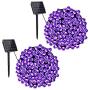 Toodour Solar Purple String Lights, 2 Packs 72ft 200 LED 8 Modes Outdoor String Lights, Waterproof Solar Fairy Lights for Garden, Patio, Fence, Holiday, Party, Balcony Halloween Decorations (Purple)