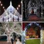 Outdoor Solar String Lights 39.4ft, 100-LED Solar Fairy Lights, Waterproof 8-Lighting Modes, Decorative String Lights for Garden Patio Backyard Wedding Holiday Party (White)