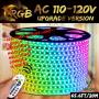 RGB LED Strip Light, IEKOV AC 110-120V Flexible/Waterproof/Multi Colors/Multi-Modes Function/Dimmable SMD5050 LED Rope Light with Remote for Home/Office/Building Decoration (65.6ft/20m)