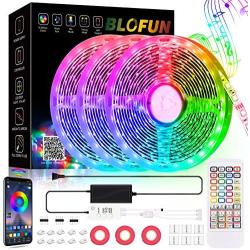 Led Lights for Bedroom,49.2 Feet of Music Sync Changing Color Led Strip Lights,40 Keys Remote and Application Control Rope Lights,Adjust 16 Million Colors Led Light Strips for Party Home Decoration