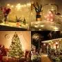 Elegear Led Christmas String Lights, 33FT 100LEDs Decorative Indoor/Outdoor 8 Mode Ultra Bright Twinkle Fairy Lights for Christmas Tree, Bedroom, Garden, Party, Wedding- Warm White, UL588 Approved
