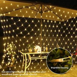 Net Lights Mesh Lights, 9.8ft x 6.6ft 200-LED with Remote Control and 10-Lighting Modes for Halloween Christmas Weddings Parties Indoor/Outdoor Decor (Warm White)