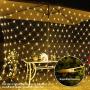 Net Lights Mesh Lights, 9.8ft x 6.6ft 200-LED with Remote Control and 10-Lighting Modes for Halloween Christmas Weddings Parties Indoor/Outdoor Decor (Warm White)