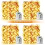 Upgraded 33 Feet 100 Led Fairy Lights Battery Operated with Remote Control Timer, Waterproof 8 Modes Christmas Twinkle String Lights for Bedroom Wedding Party Decor Warm White-4 Pack