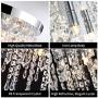 WIFUME Crystal Chandelier, Modern Chandeliers Lighting Fixture, 5 Lights Elegant Flush Mount Ceiling Light for Hallway, Kitchen, Dining Room, Bedroom, Living Room, Wide15.8''