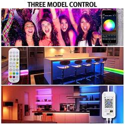 UMORNING Smart LED Strip Lights Multicolor WiFi Light Strips, Work with Alexa, Google Home, App Remote Control, 16 Million RGB Color, Music Sync, for Bedroom Kitchen TV Party (16.4ft)