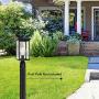 TODOLUZ Outdoor 1-Light Post Light Fixture in Black Finish, Outdoor Post Lantern with Clear Glass for Patio Garden Walkway