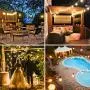 2 Pack Globe String Lights with 120 Edison G40 Bulbs (20 Spare), 112 Ft Hanging Outdoor String Lights Connectable Waterproof for Indoor Bedroom Patio Garden Porch Wedding Party Christmas, Black Wire 2 Pack Globe String Lights with 120 Edison G40 Bulbs (20 Spare), 112 Ft Hanging Outdoor String Lights Connectable Waterproof for Indoor Bedroom Patio Garden Porch Wedding Party Christmas, Black Wire