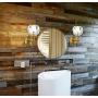 NOXARTE Crystal Wall Sconces Lighting Brass Body Ball Shade Bedside Lamp Flush Mount for Indoor Loft Hallway Living Room