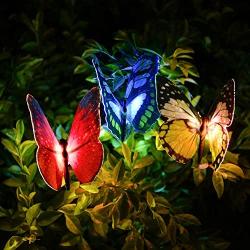 Solar Lights Outdoor Decorative,Qualife Solar Butterflies, Garden Gifts for Housewarming Mom Women,Solar Butterfly Decoration Lights for Yard Patio Decor.