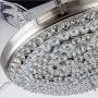 Lighting Counter Crystal Ceiling Fan with Light Indoor, Invisible Retractable Blades Candelier Fan 3 Colors 3 Speeds, LED Remote Control Fan Light Fixture,Modern Chandelier for Living Dining Room 42''(Silver)
