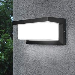 Shinbeam Outdoor Wall Porch Lights Led Matte Black Wall Mount Exterior Lamp Ip65 Waterproof Lighting Fixture 3-Color-Changeable Wall Fixture Warm White Cold White and Nature White Color(Black)