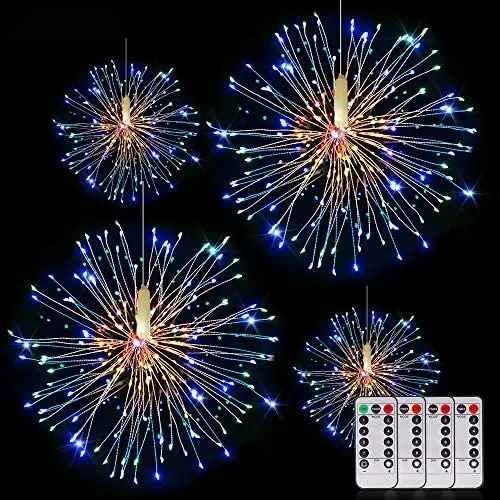 Fairy String Lights Wire Christmas Lights,120 LED DIY 8 Modes Dimmable Lights with Remote Control, Waterproof Decorative Hanging Starburst Lights for Christmas, Home, Patio, Indoor Outdoor Decoration Fairy String Lights Wire Christmas Lights,120 LED DIY 8 Modes Dimmable Lights with Remote Control, Waterproof Decorative Hanging Starburst Lights for Christmas, Home, Patio, Indoor Outdoor Decoration