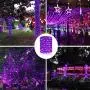 Twinkle String Light Curtain Fairy Mesh Lighting 8 Modes LED Christmas Tree Kids Bedroom Bushes Pouch Patio Outdoor Bushes Carnival Festival Light Decor Housewarming Gift (Purple, 7X10 FT)