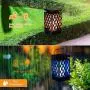 Solar Lanterns-Sunklly Hanging solar lights color changing & fixed 9 Modes Waterproof Hanging Lanterns Outdoor Dancing Lights Flickering Flame Lanterns Decoration for Garden Patio Yard Pathway(2 PACK)