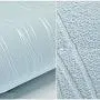 QIHANG Non-Woven Classic Flocking Plain Stripe Modern Fashion Wallpaper Wall Paper Roll for Living Room Bedroom Light Blue Color 0.53m x 10m=5.3㎡
