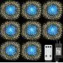 Homesprit Firework Lights 8 Pack 180 Led Copper Wire Starburst Lights with 8 Models, Power Supply Fairy Lights with Remote Control, Waterproof Outdoor Hanging Lights for Decor Garden Party Christmas