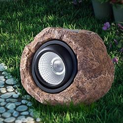 Landscape Rock Light, Solar Powered Garden Lights Outdoor Decorative Waterproof LED Spotlight for Decor, Ground, Driveway, Pathway, Walkway, Yard, Patio