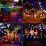 YUNLIGHTS 50FT Color Changing Outdoor String Lights, RGB LED String Lights with 30+3 G40 Globe Bulbs,Dimmable Waterproof String Lights with Remote Control for Christmas, Patio, Cafe, Backyard, Garden
