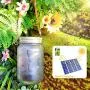 Alritz 2 Pack Solar Lantern Fairy Lights, Outdoor Hanging Frosted Glass Mason Jar Lights for Tree, Table, Yard, Garden, Patio, Lawn, Outdoor Decorations, Valentines Day Birthday Party Decorations