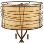 Marlowe Modern Table Lamp Metal Woven Bronze Burlap Drum Shade for Living Room Family Bedroom Bedside Nightstand - Franklin Iron Works