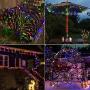 JMEXSUSS Christmas String Lights Multicolor, 183ft 500 LED Green Wire Waterproof Fairy String Lights with 8 Lighting Modes, LED Lights Christmas Decorations Clearance (250 LED Light Bulbs x 2)