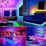 Romwish LED Strip Lights 16.4ft Bluetooth Smart Light Strip, RGB Color Changing, Sync to Music, App Control & 44 Key Remote Control, Timing Function for Bedroom, Kitchen, TV, Party, DIY Home Decora